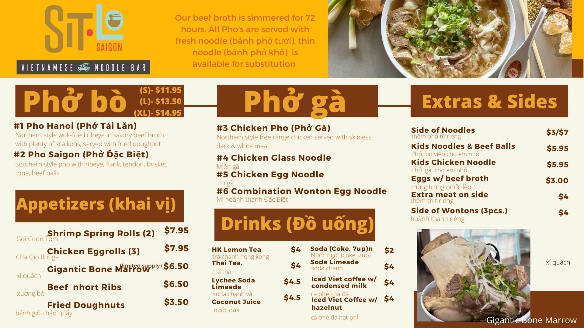 SitLo Saigon Menu